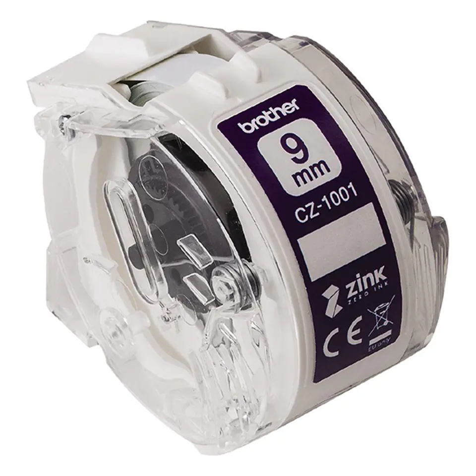 ⁨Brother taśma papierowa 9mm x 5m, biała, CZ1001, do drukarki VC-500W⁩ w sklepie Wasserman.eu
