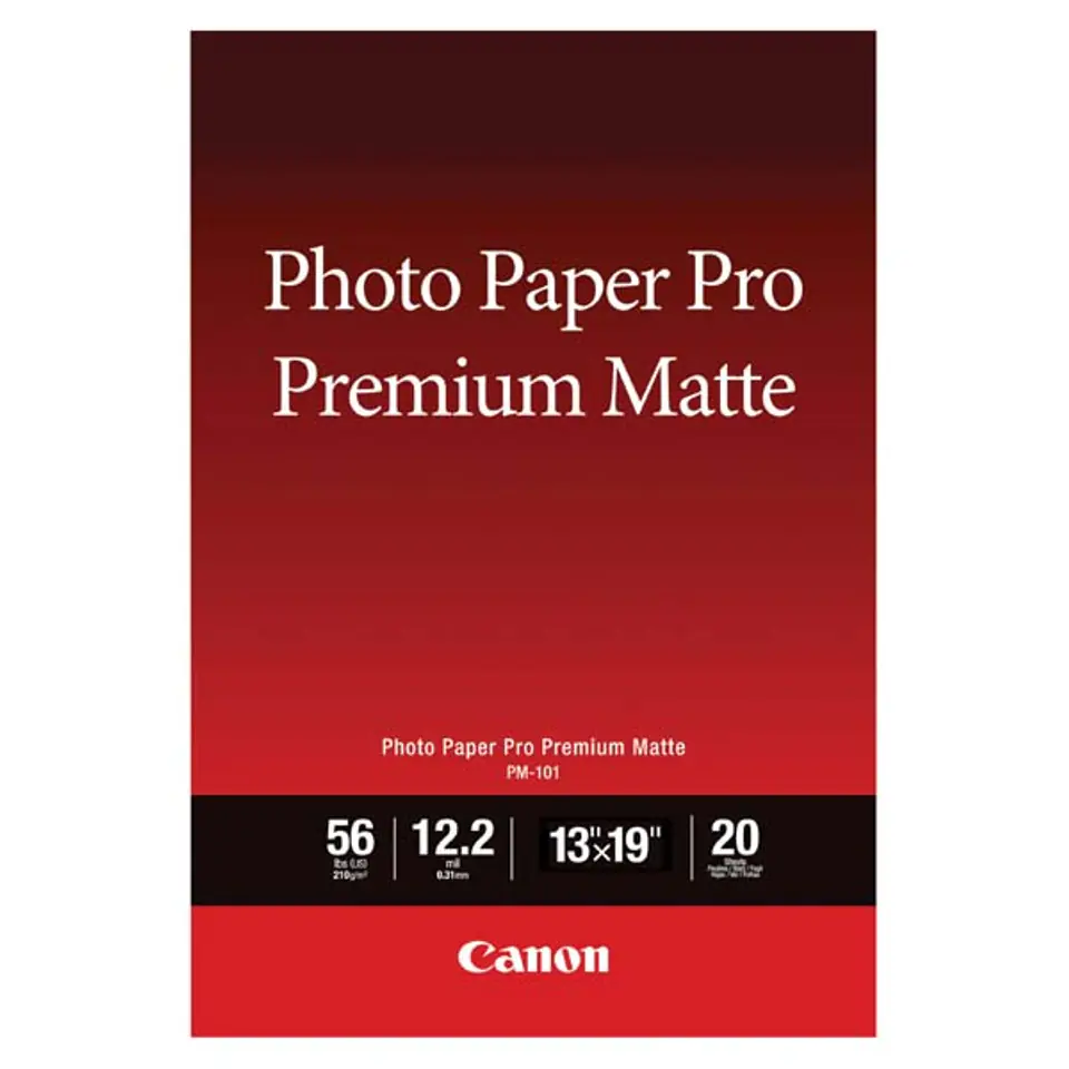 ⁨Canon Photo paper premium matte, PM-101, foto papier, matowy, 8657B007, biały, A3+, 13x19", 210 g/m2, 20 szt., atrament⁩ w sklepie Wasserman.eu
