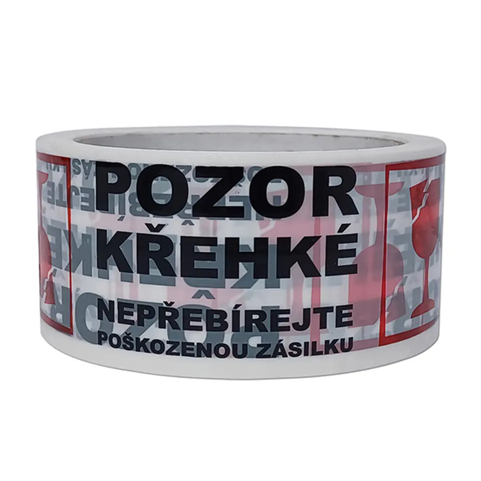 ⁨Lepící páska "Pozor křehké", przezroczysta z nadrukiem, 48mm, 60m⁩ w sklepie Wasserman.eu