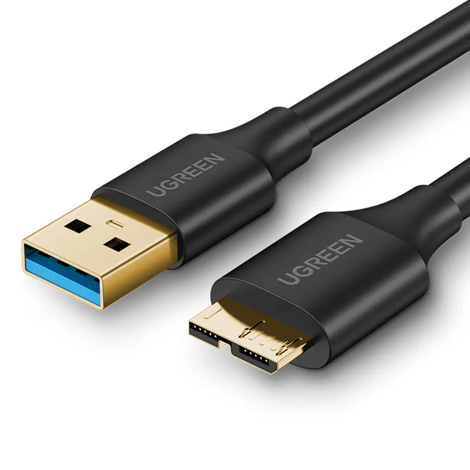 ⁨Kabel przewód do dysku USB-A 3.0 - Micro USB-B SuperSpeed 5Gb/s 1m czarny⁩ w sklepie Wasserman.eu