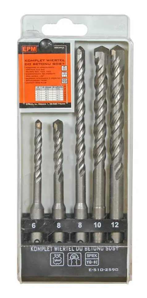 ⁨SDS+ DRILL SET FOR CONCRETE 6,8 - KR, 8,10,12 - L  PCS.⁩ at Wasserman.eu