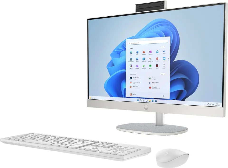 ⁨HP AIO 24-cr0015nw i3-N300 23.8"FHD AG IPS 8GB DDR4 3200 SSD256 Intel UHD Graphics Win11 2Y Shell White⁩ w sklepie Wasserman.eu