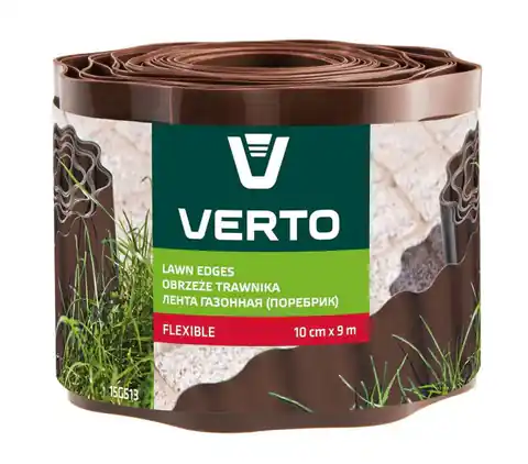 ⁨Obrzeże do trawników 10 cm x 9 m, brązowe Verto⁩ w sklepie Wasserman.eu