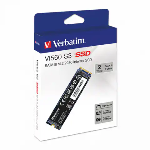 ⁨Dysk SSD wewnętrzny Verbatim wewnętrzny M.2 SATA III, 2000GB, 2TB, Vi560, 49365, 550 MB/s-R, 500 MB/s-W⁩ w sklepie Wasserman.eu