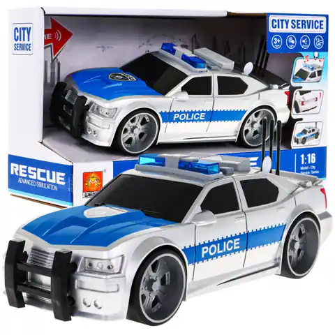 ⁨Interaktywny radiowóz dla dzieci 3+ Model auta policyjnego 1:16 Światła + Dźwięki⁩ w sklepie Wasserman.eu