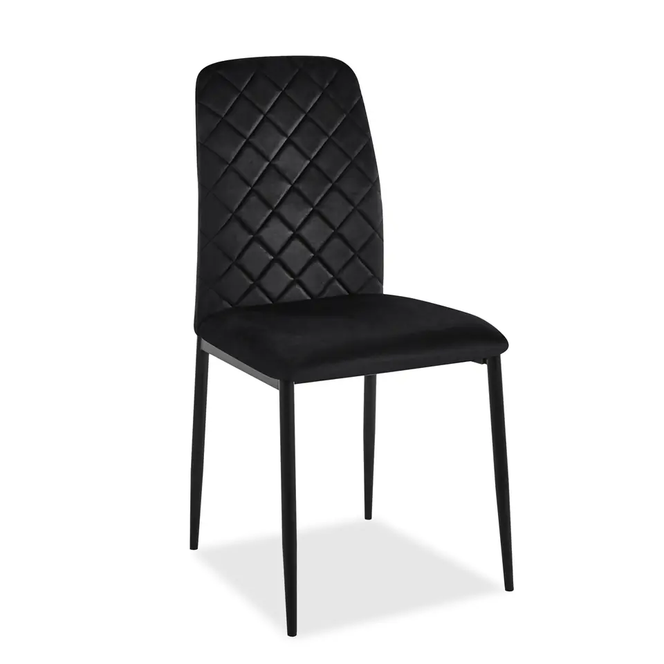⁨Krzesło welurowe tapicerowane MAVERIK Velvet czarne⁩ w sklepie Wasserman.eu