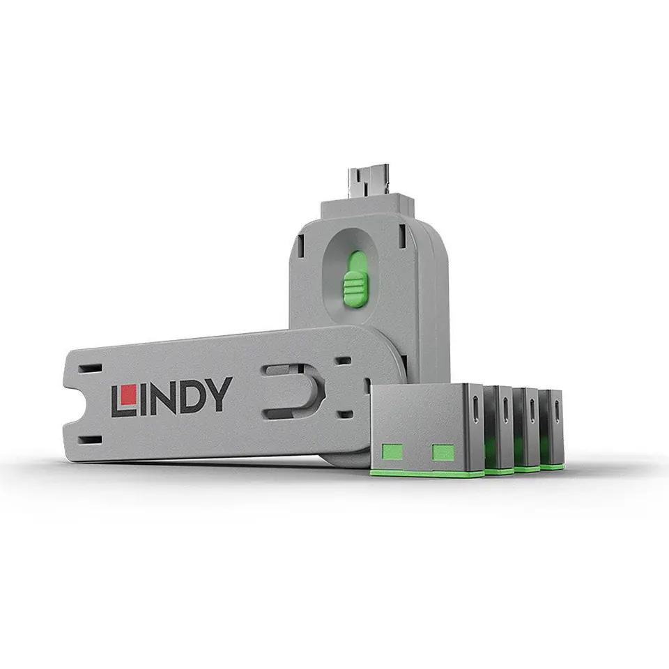 ⁨Lindy USB Port Blocker  Pack 4 Green⁩ w sklepie Wasserman.eu