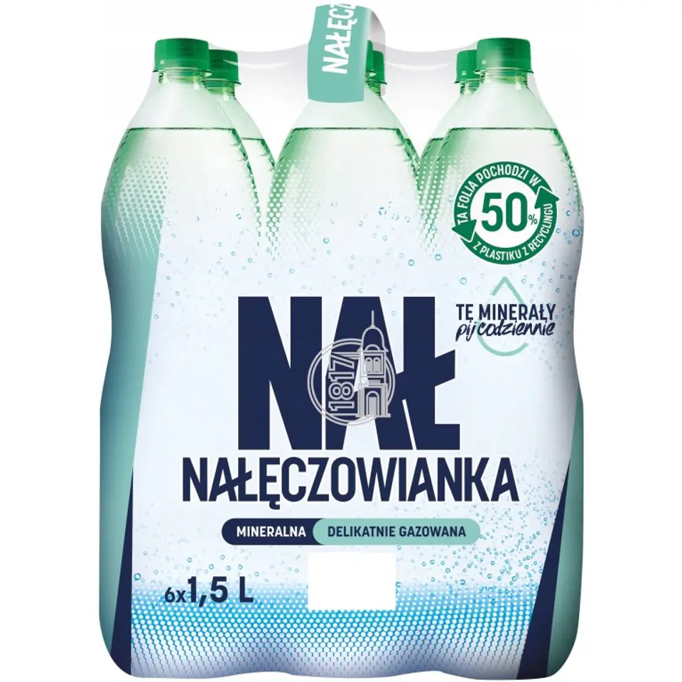 ⁨Woda mineralna NAŁĘCZOWIANKA 1,5L (6szt) delikatnie gazowana z kaucją⁩ w sklepie Wasserman.eu