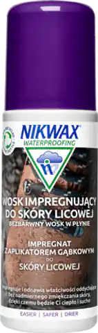 ⁨Wosk impregnujący do skóry licowej Nikwax WWFL gąbka, neutralny 125 ml⁩ w sklepie Wasserman.eu