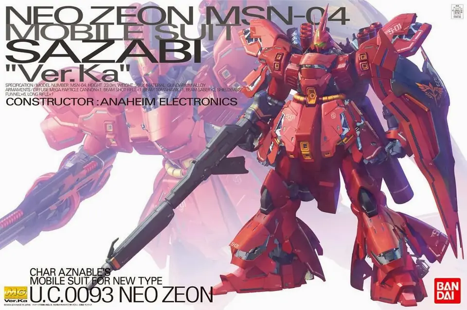 ⁨Figurka kolekcjonerska BANDAI MG 1/100 MSN-04 SAZABI Ver.Ka 18cm⁩ w sklepie Wasserman.eu