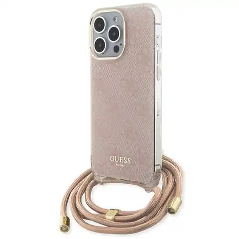 ⁨Guess GUHCP15LHC4SEP iPhone 15 Pro 6.1" różowy/pink hardcase Crossbody Cord 4G Print⁩ w sklepie Wasserman.eu
