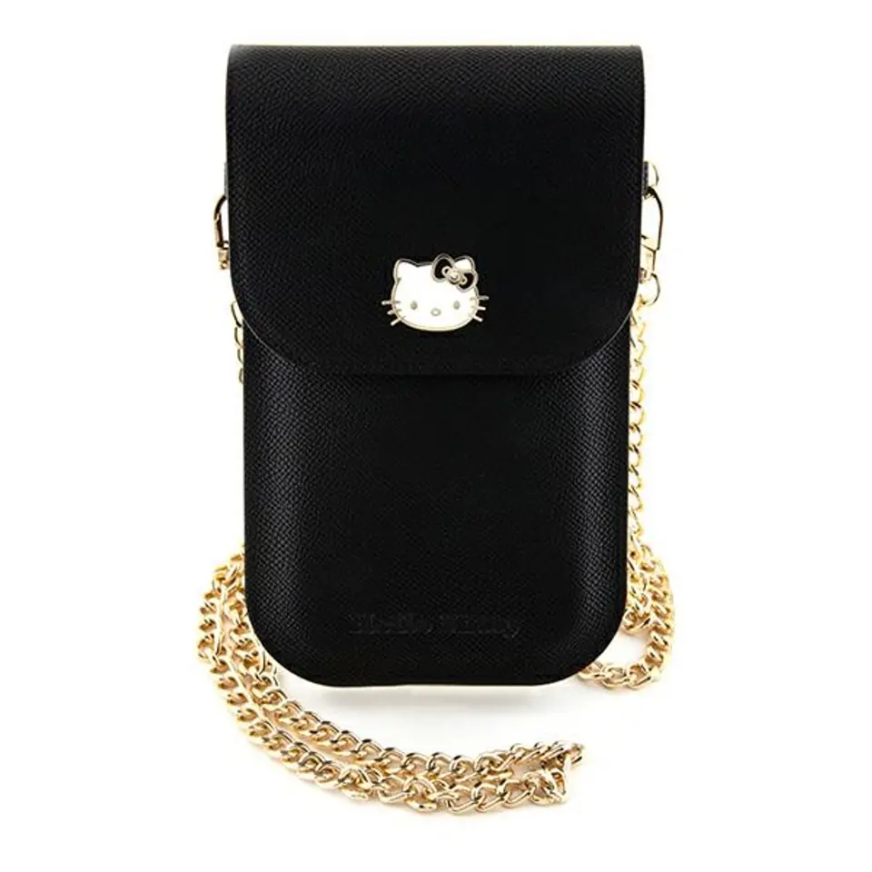 ⁨Hello Kitty Torebka HKOWBPGHDLMK czarny/black Leather Metal Logo Chain⁩ w sklepie Wasserman.eu