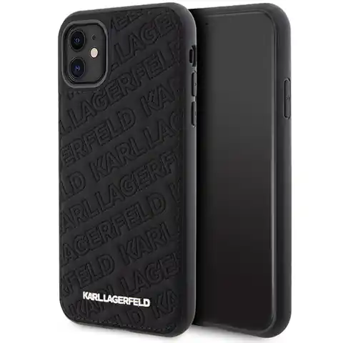 ⁨Karl Lagerfeld KLHCN61PQKPMK iPhone 11 / Xr 6.1" czarny/black hardcase Quilted K Pattern⁩ w sklepie Wasserman.eu