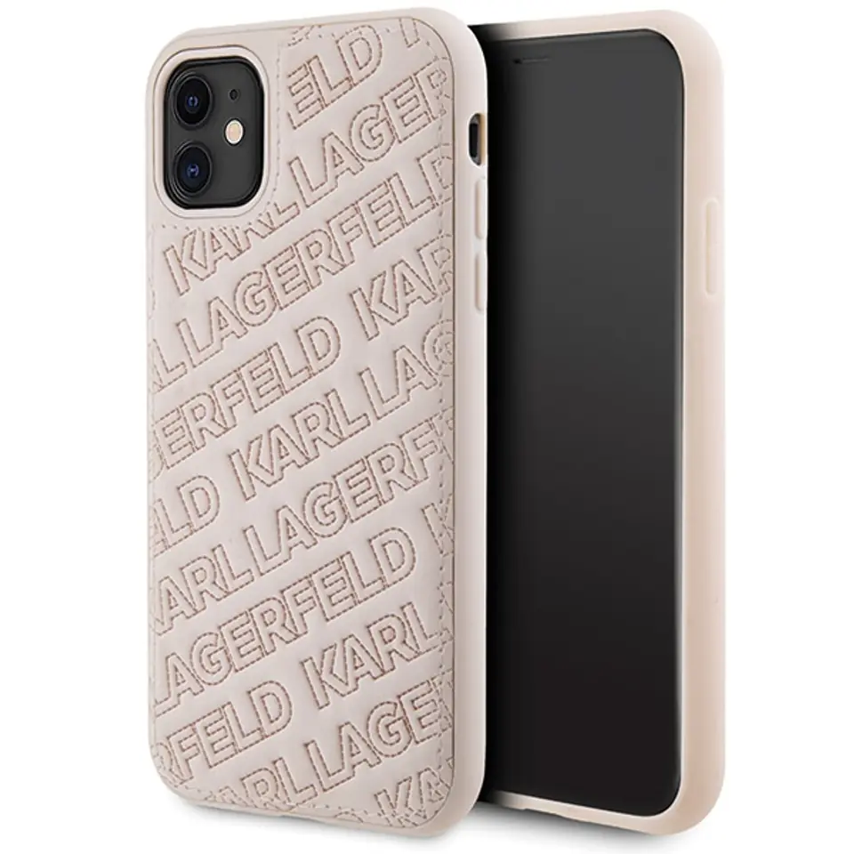 ⁨Karl Lagerfeld KLHCN61PQKPMP iPhone 11 / Xr 6.1" różowy/pink hardcase Quilted K Pattern⁩ w sklepie Wasserman.eu