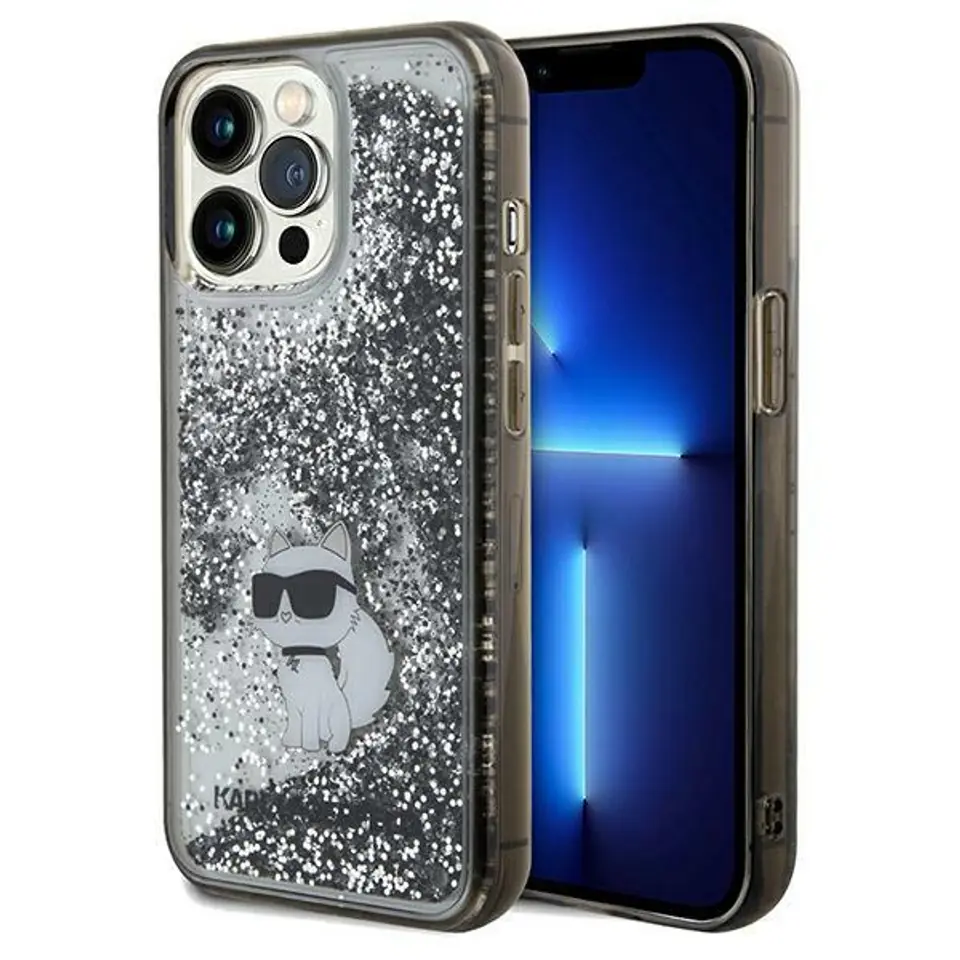 ⁨Karl Lagerfeld KLHCP13XLKCNSK iPhone 13 Pro Max 6.7" transparent hardcase Liquid Glitter Choupette⁩ w sklepie Wasserman.eu