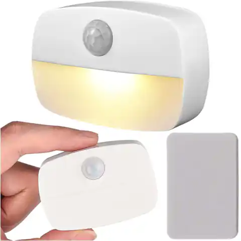 ⁨Lampka nocna Bezprzewodowa lampa LED z czujnikiem ruchu na baterie AAA przyklejana oświetlenie meblowe 3000K biała⁩ w sklepie Wasserman.eu