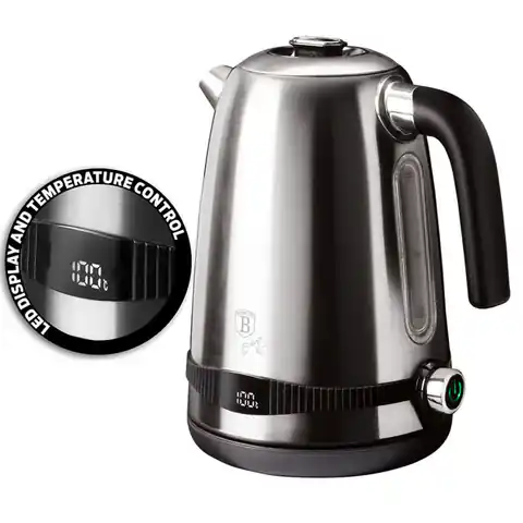 ⁨DIGITAL ELECTRIC KETTLE STAINLESS STEEL BLACK SILVER COLLECTION BERLINGER HAUS BH/9333⁩ at Wasserman.eu
