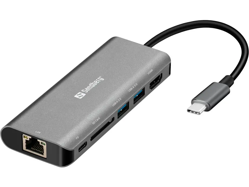 Sandberg USB-C Dock HDMI+LAN+SD+USB, w sklepie Wasserman.eu