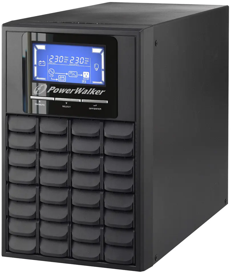 ⁨PowerWalker VFI 1000C LCD Double-conversion (Online) 1 kVA 800 W 3 AC outlet(s)⁩ at Wasserman.eu