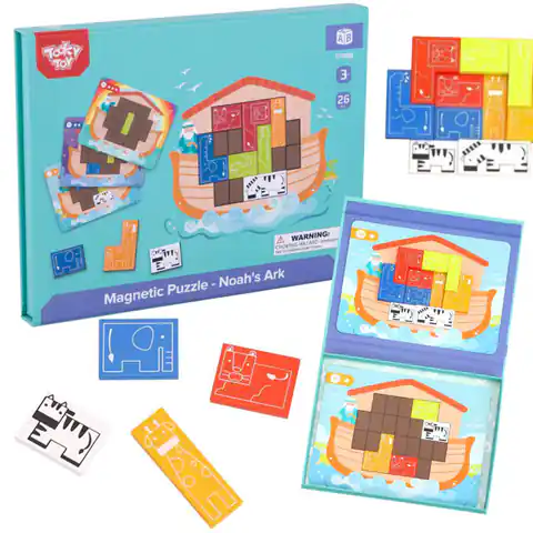 ⁨TOOKY TOY Układanka Magnetyczna Montessori Logiczna Puzzle Tetris Arka Noego 26 el.⁩ w sklepie Wasserman.eu