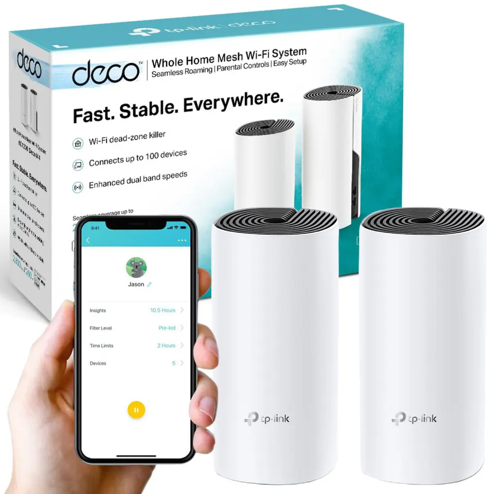 ⁨DOMOWY SYSTEM WI-FI MESH TP-LINK DECO M4 (2-pack)⁩ w sklepie Wasserman.eu