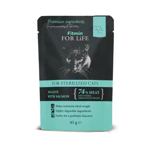 ⁨FITMIN cat For Life pouch sterilized Salmon 85g⁩ w sklepie Wasserman.eu