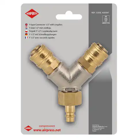 ⁨TEE TYPE Y 1/2' WITH QUICK COUPLERS AND EURO PLUG⁩ at Wasserman.eu