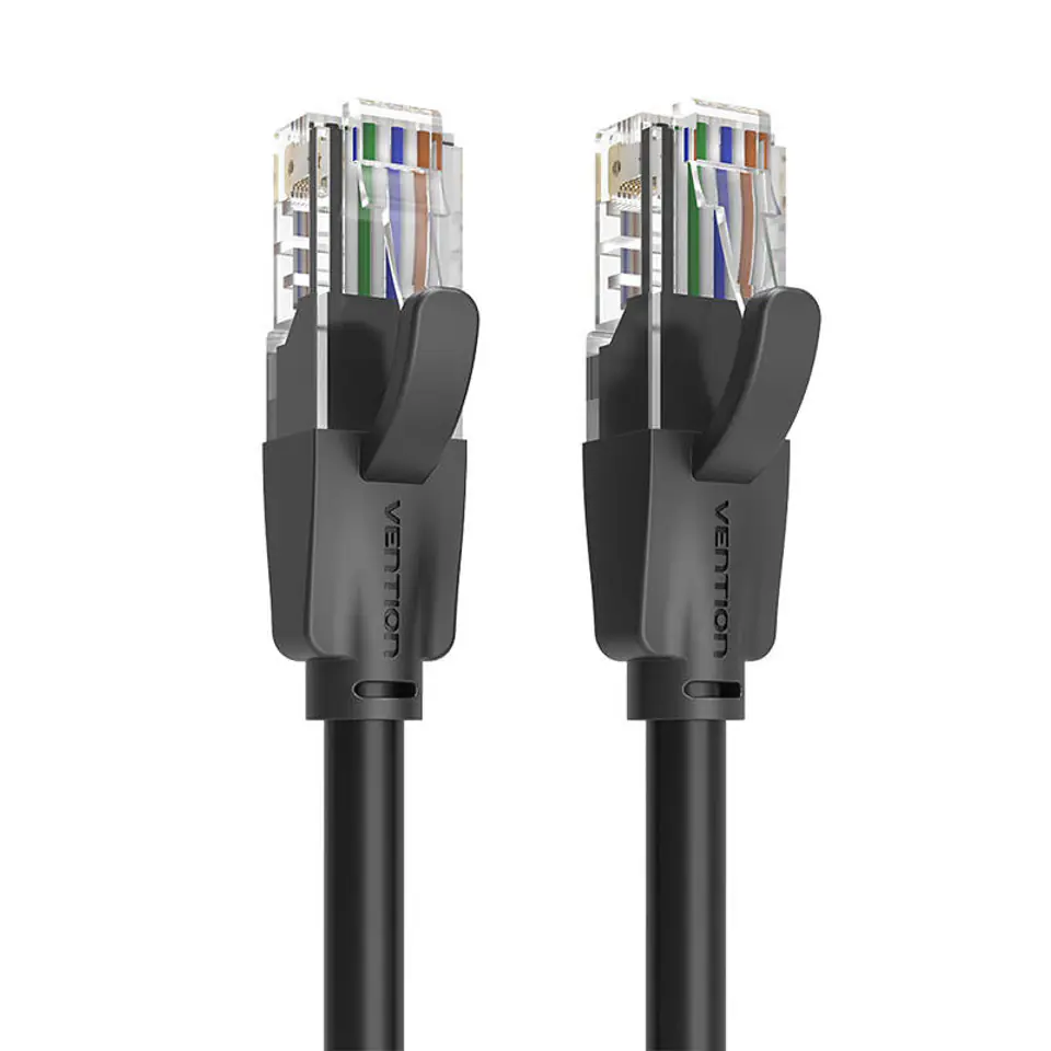 ⁨Kabel sieciowy UTP CAT6 Vention IBEBL RJ45 Ethernet 1000Mbps 10m czarny⁩ w sklepie Wasserman.eu