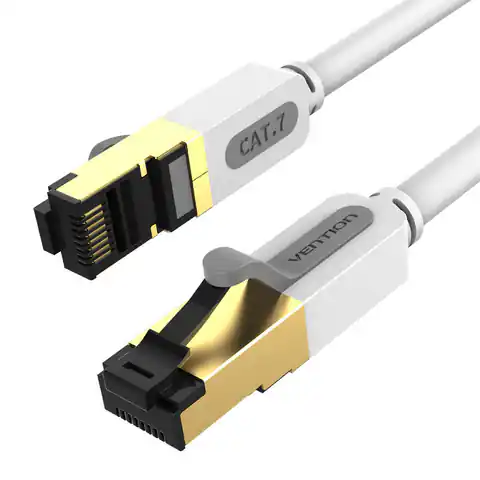 ⁨Kabel sieciowy CAT7 SFTP Vention ICDHI RJ45 Ethernet 10Gbps 3m szary⁩ w sklepie Wasserman.eu