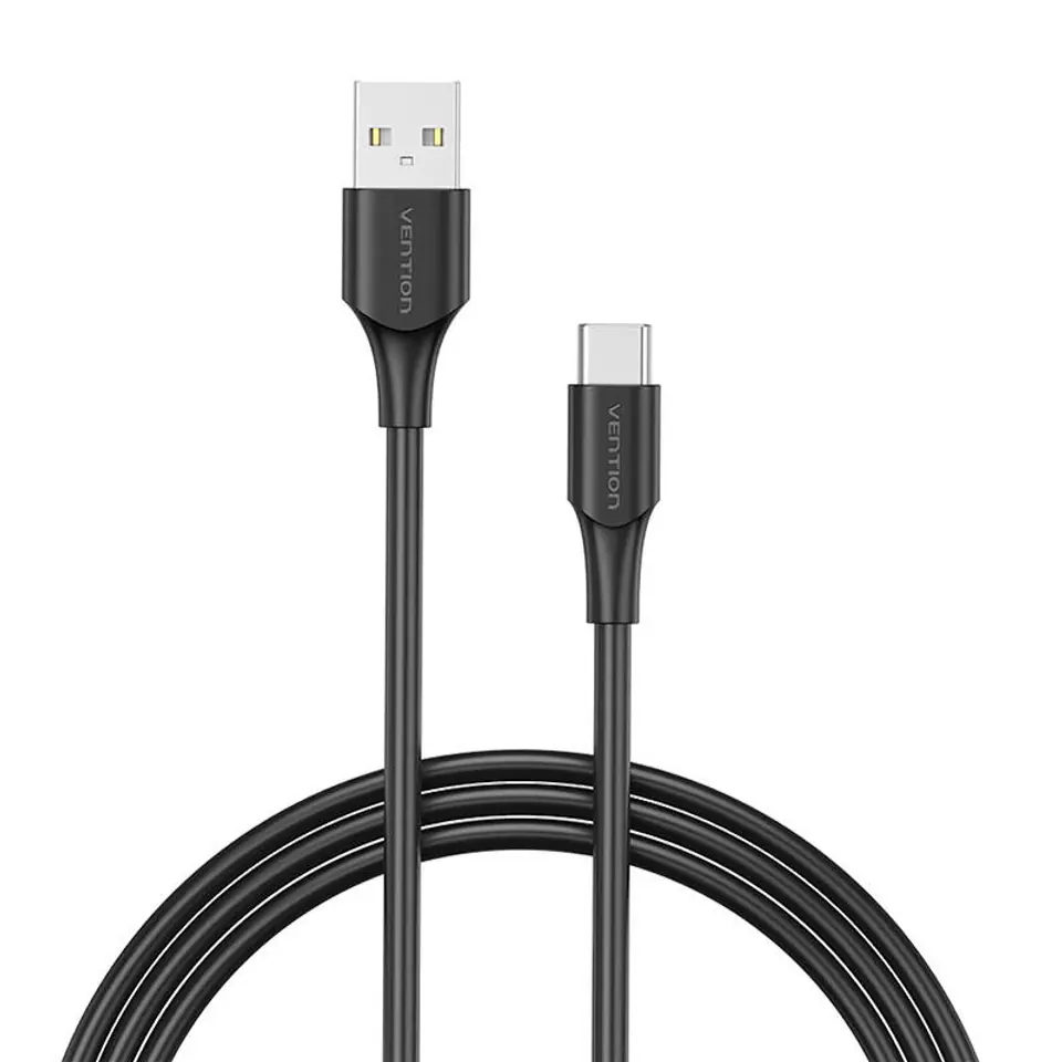 ⁨Kabel USB 2.0 do USB-C Vention CTHBC 3A 0,25m czarny⁩ w sklepie Wasserman.eu