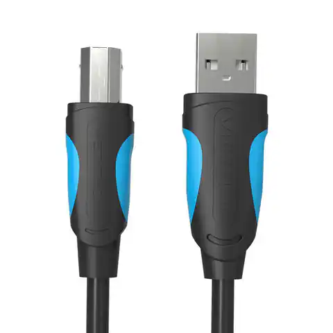 ⁨Kabel do drukarki USB 2.0 A do USB-B Vention VAS-A16-B100 1m Czarny⁩ w sklepie Wasserman.eu