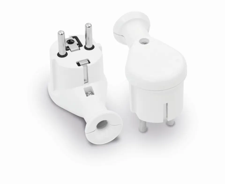 ⁨UNI-SCHUKO DETACHABLE ANGULAR PLUG, 2P+Z 16A, 250V WHITE⁩ at Wasserman.eu