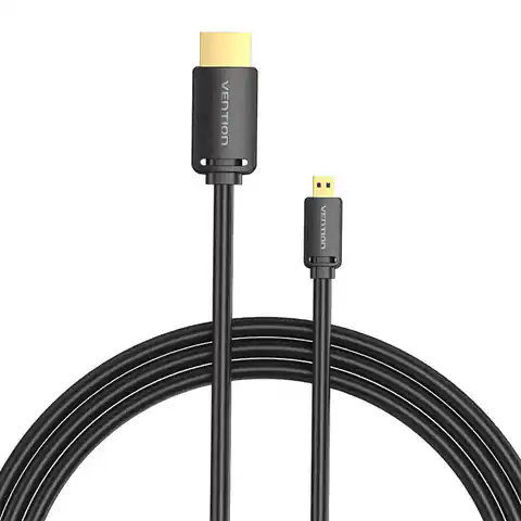⁨Kabel HDMI-D męski do HDMI-A męski Vention AGIBI 3m, 4K 60Hz (czarny)⁩ w sklepie Wasserman.eu
