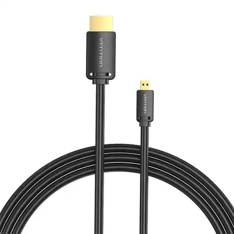 ⁨Kabel HDMI-D męski do HDMI-A męski Vention AGIBG 1,5m, 4K 60Hz (czarny)⁩ w sklepie Wasserman.eu