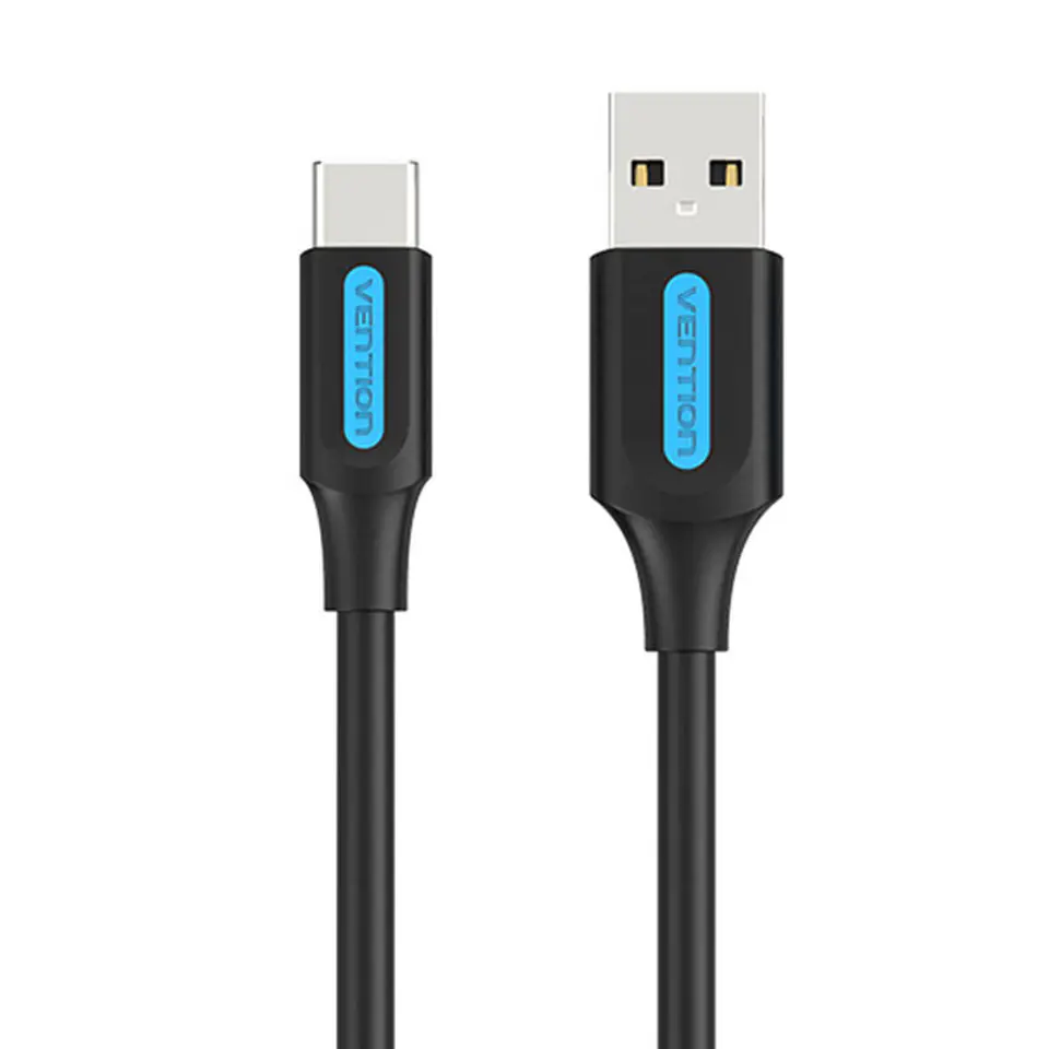 ⁨Kabel USB 2.0 A do USB-C Vention COKBH 3A 2m Czarny⁩ w sklepie Wasserman.eu