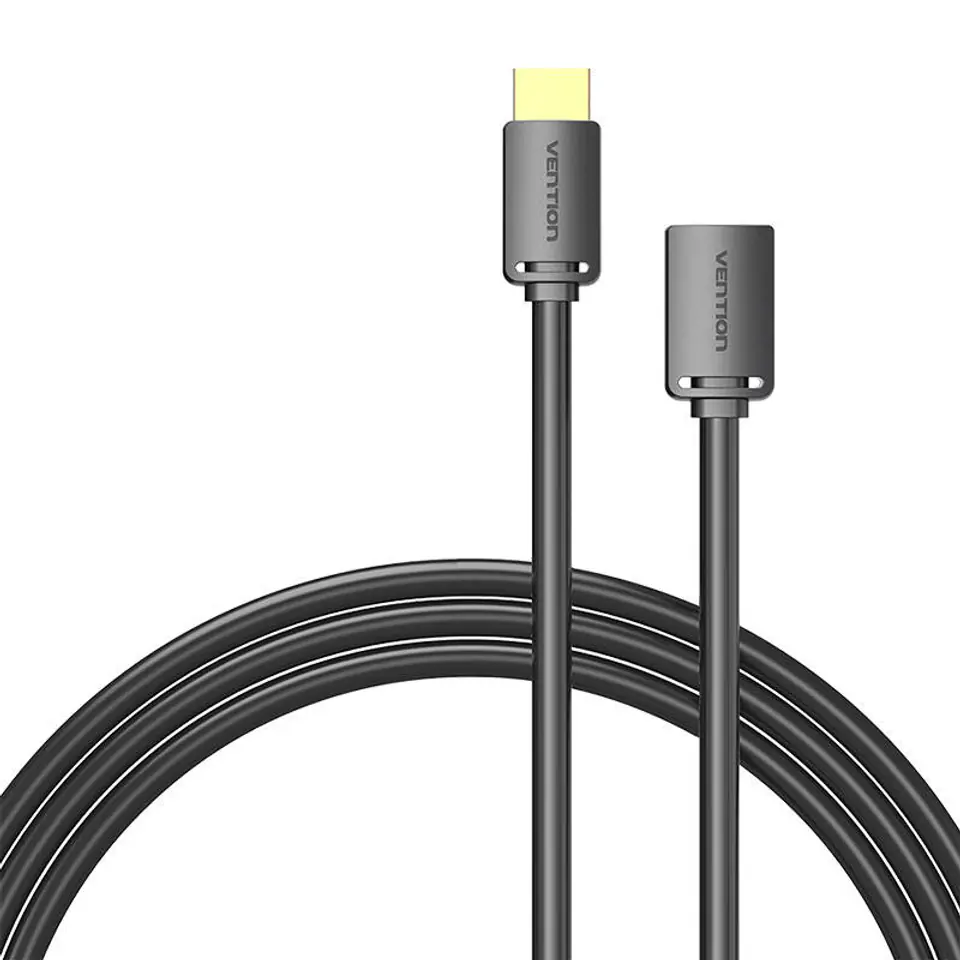 ⁨Kabel HDMI 2.0 męski do HDMI 2.0 żeński Vention AHCBG 1,5m, 4K 60Hz,  (czarny)⁩ w sklepie Wasserman.eu