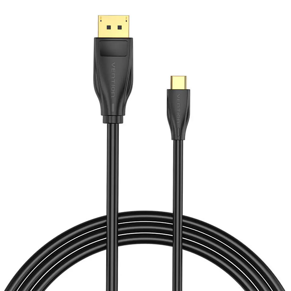 ⁨Kabel USB-C do DisplayPort 1.4 Vention CGYBG, 1,5m, 8K 60Hz/4K 120Hz (Czarny)⁩ w sklepie Wasserman.eu