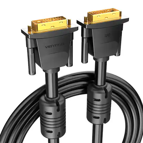 ⁨Kabel DVI (24+1) Vention EAABF 1m, 2K 60Hz (czarny)⁩ w sklepie Wasserman.eu