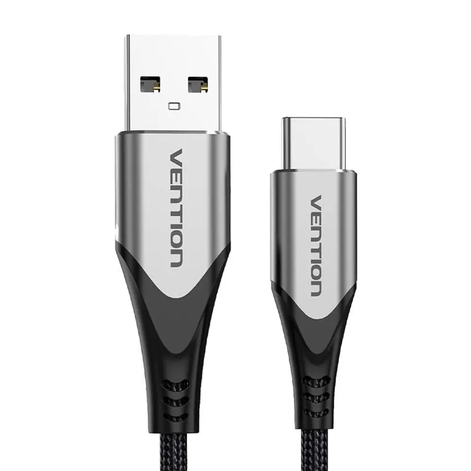 ⁨Kabel USB 2.0 A do USB-C Vention CODHI 3A 3m szary⁩ w sklepie Wasserman.eu