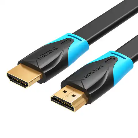 ⁨Płaski kabel HDMI Vention VAA-B02-L500 5m 4K 60Hz (Czarny)⁩ w sklepie Wasserman.eu