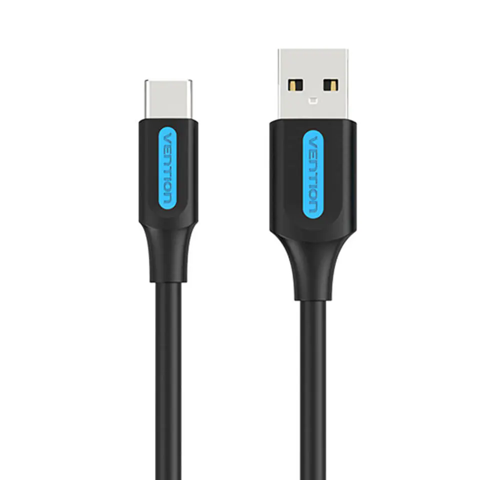 ⁨Kabel USB 2.0 A do USB-C Vention COKBI 3A 3m Czarny⁩ w sklepie Wasserman.eu