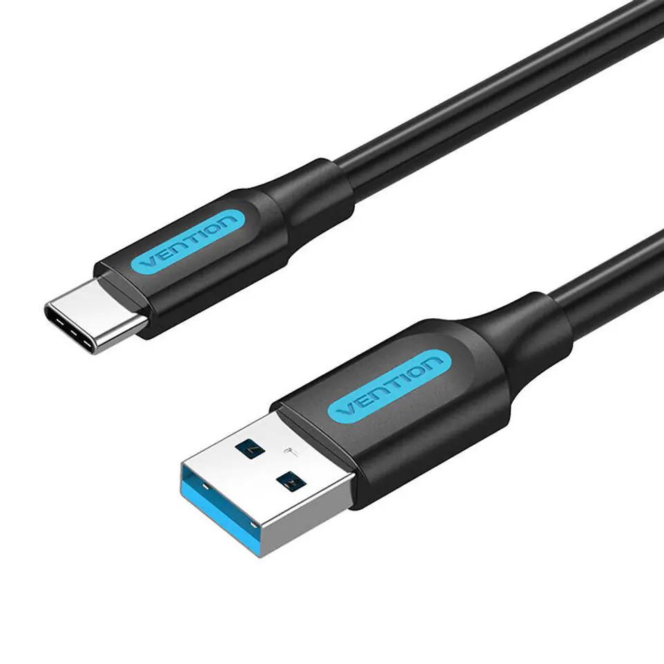 ⁨Kabel USB 3.0 A do USB-C Vention COZBG 3A 1,5m czarny PVC⁩ w sklepie Wasserman.eu