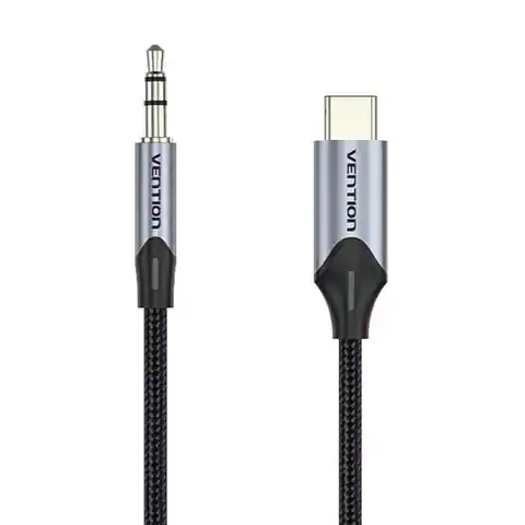 ⁨Kabel audio USB-C do 3,5mm mini jack 1m czarny⁩ w sklepie Wasserman.eu