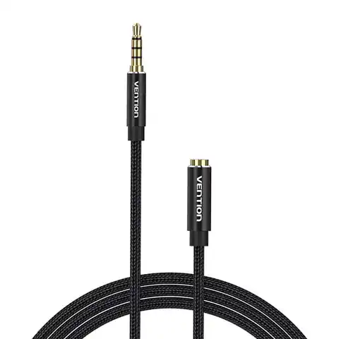 ⁨Kabel audio TRRS 3,5mm męski do 3,5mm żeński Vention BHCBI 3m czarny⁩ w sklepie Wasserman.eu