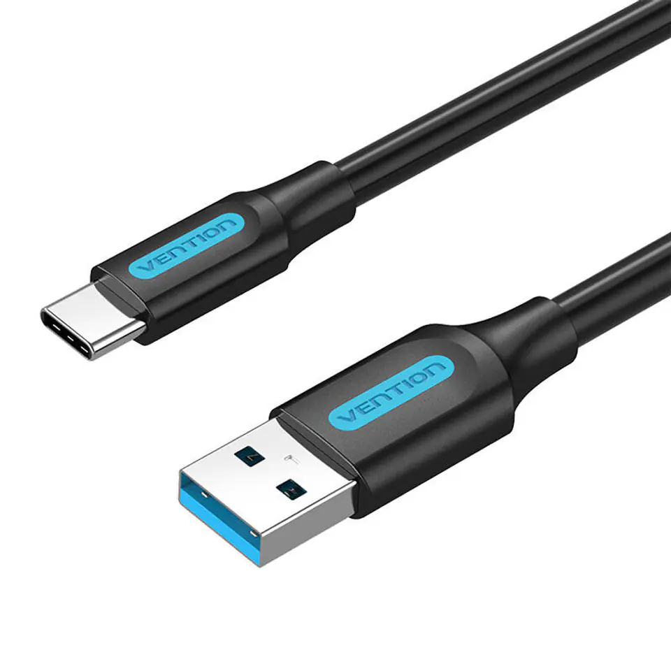 ⁨Kabel USB 3.0 A do USB-C Vention COZBH 2m czarny PVC⁩ w sklepie Wasserman.eu