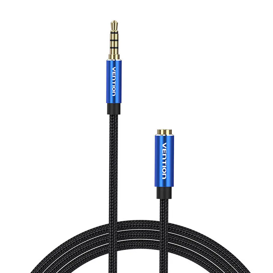 ⁨Kabel audio TRRS 3,5mm męski do 3,5mm żeński Vention BHCLF 1m niebieski⁩ w sklepie Wasserman.eu