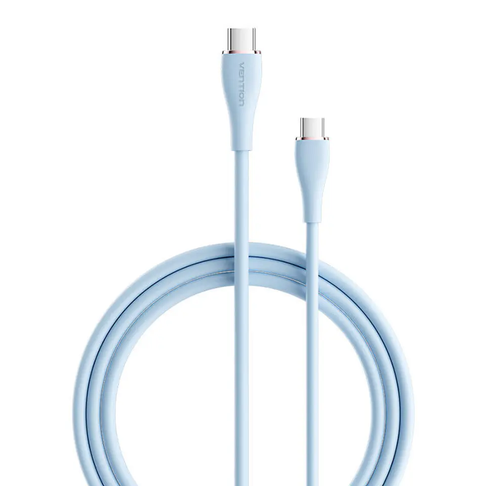 ⁨Kabel USB-C 2.0 do USB-C Vention TAWSG 1,5m, PD 100W, niebieski silikonowy⁩ w sklepie Wasserman.eu