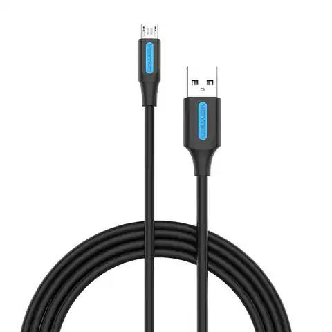 ⁨Kabel USB 2.0 A do Micro USB Vention COLBG 3A 1,5m czarny⁩ w sklepie Wasserman.eu