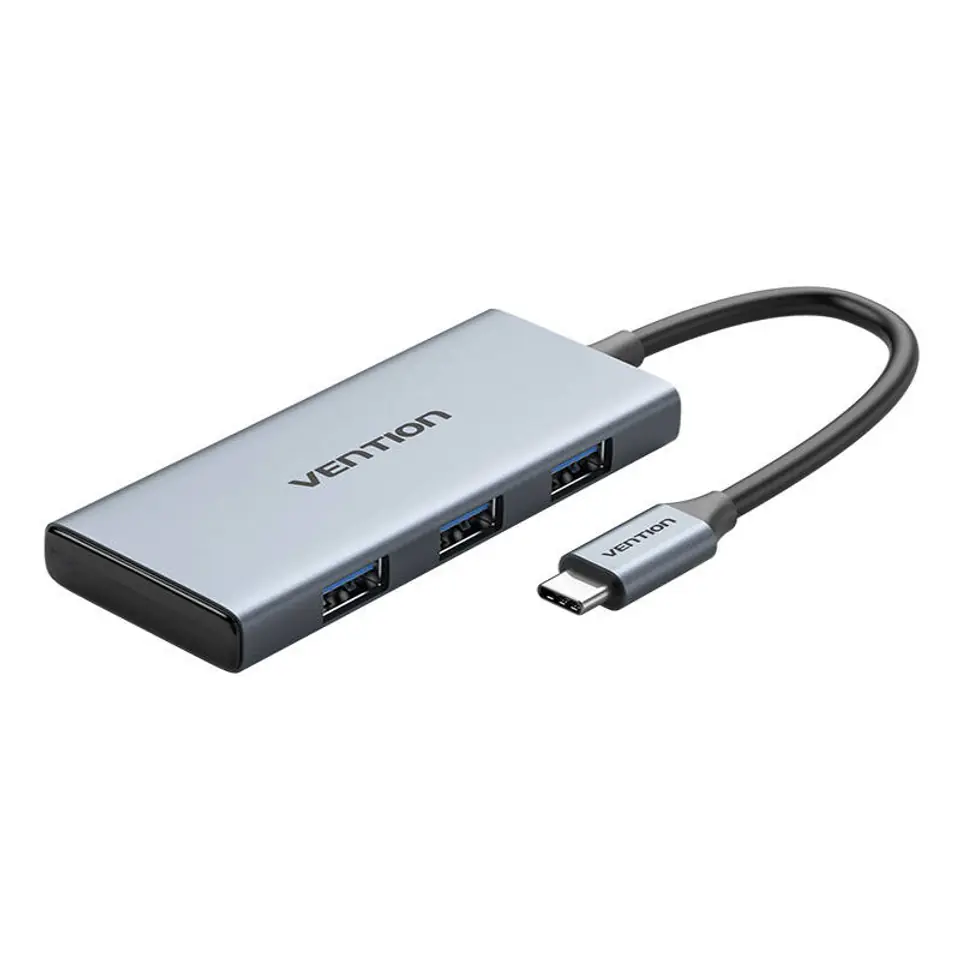 ⁨Hub USB-C do HDMI, 3x USB 3.0, SD, TF Vention TOOHB 0,15m Szary⁩ w sklepie Wasserman.eu