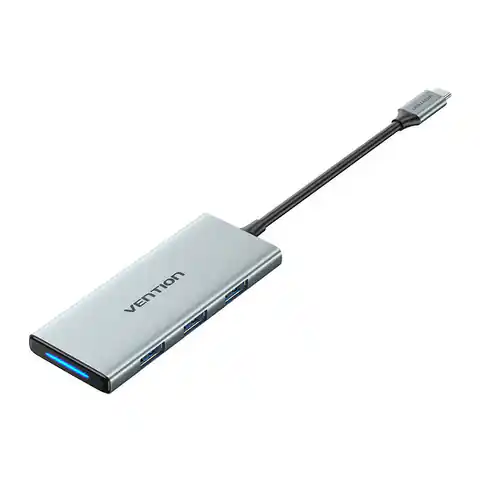 ⁨Hub USB-C do HDMI, 3x USB 3.0, SD, TF, PD Vention TOPHB 0,15m Szary⁩ w sklepie Wasserman.eu